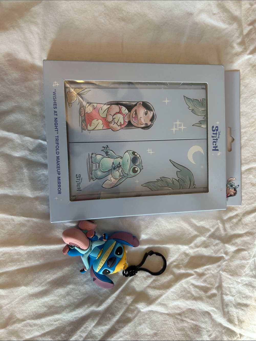 Wishes at Night Trifold Makeup Mirror - Blue Lilo and stitch Bundle